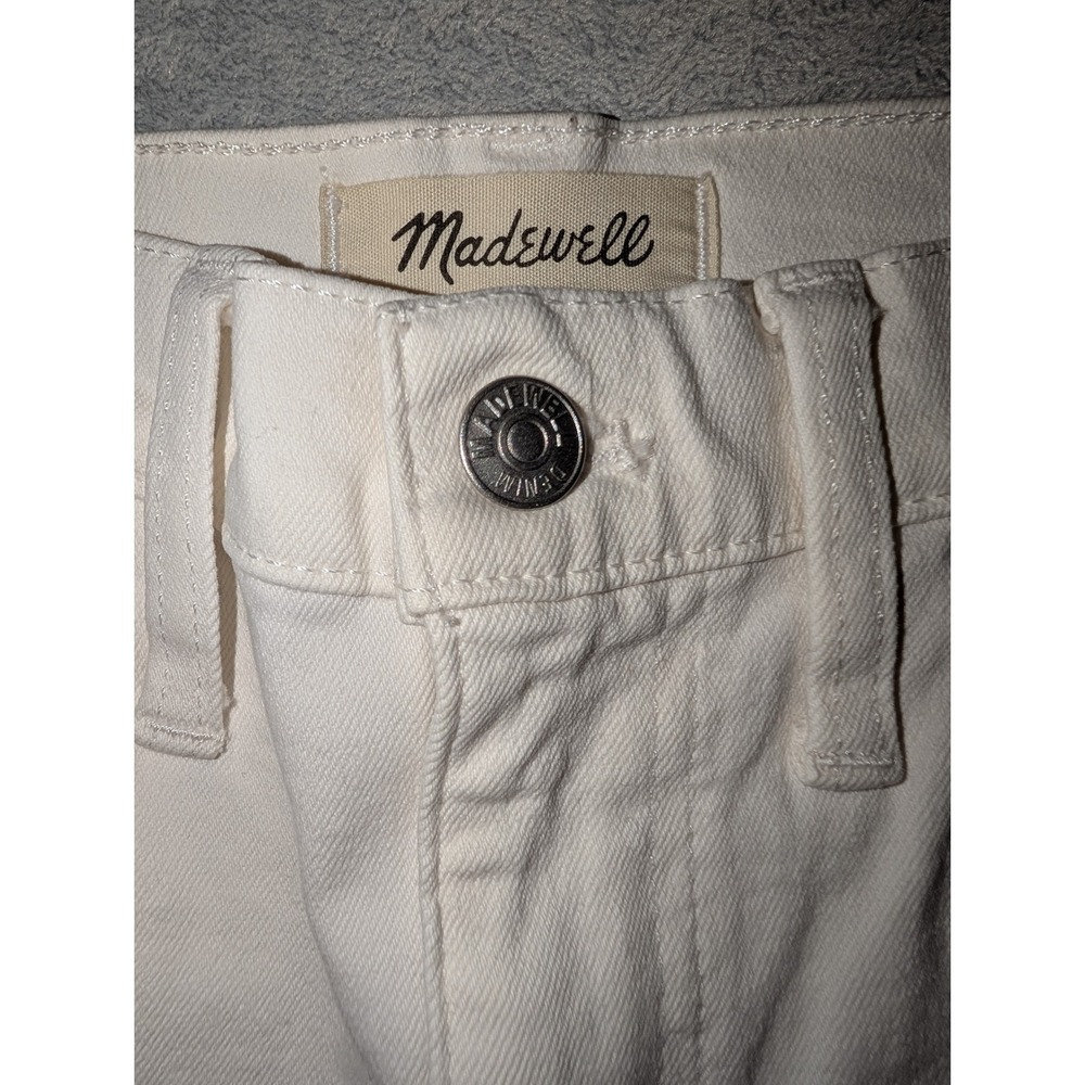 Madewell The High-Rise Slim Boyjean White Stretch Denim Jeans Women's Size 27 - Picture 2 of 5